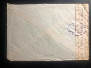 1943 Cairo Egypt Gresham Censored Airmail Cover to Randolph Wi USA