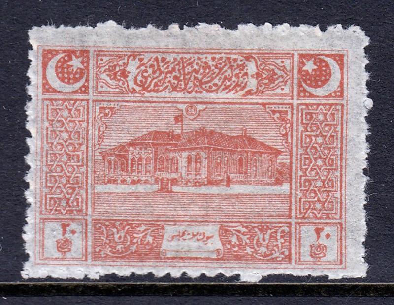 TURKEY IN ASIA — SCOTT 101 — 1922 1pi PARLIAMENT HOUSE — MH — SCV $12.00