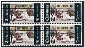 SC#1384 6¢ Christmas Block of 4 (Baltimore Precancel) MNH  