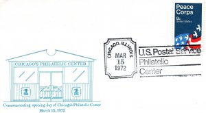 CACHET COVER COMMEMORATING THE OPENING DAY OF CHICAGO'S PHILATELIC CENTER 1972