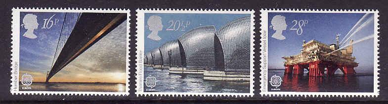 Great Britain-Sc#1019-21-unused NH Europa set-1983-Engineeri