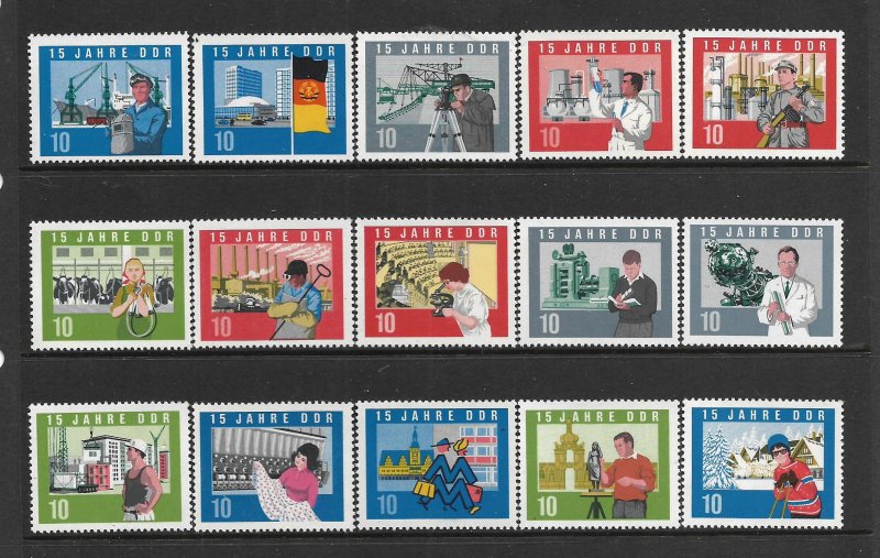 DDR,724-738, MNH, 1964 OCT. 6