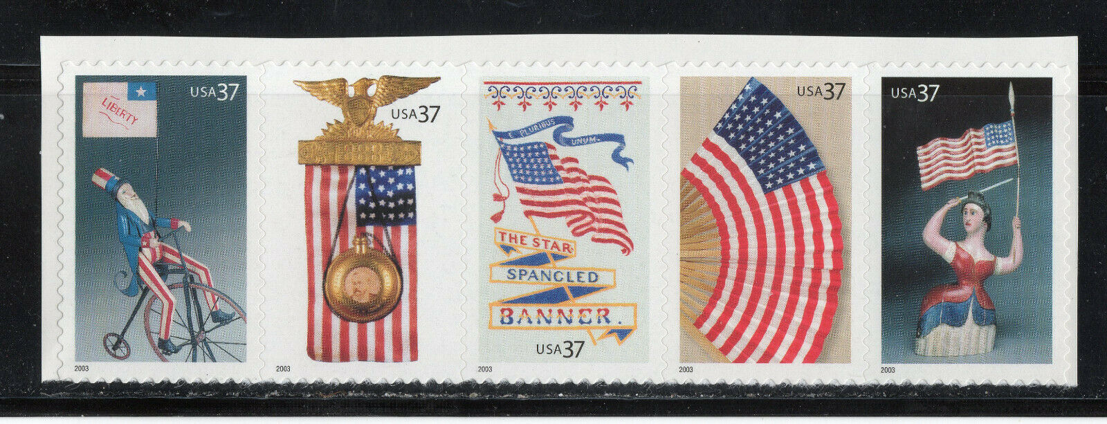 3776 3780 * OLD GLORY * U.S. Postage Stamps STRIP OF 5 MNH United