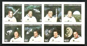 Equatorial Guinea, Mi cat. 1411-1418 B. American Astronauts IMPERF sheet of 8. ^