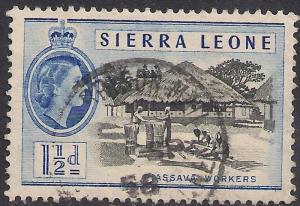 Sierra leone 1956 - 61 QE2 1 1/2d Piassava Workers SG 212 ( L1200 )