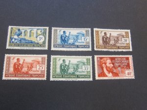 French Equatorial Africa 1937 Sc 35,39-41,44-5 MNH