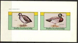 {ST235} Staffa Scotland Birds (2) Sh. of 2 Imperf. MNH Local Cinderella !!