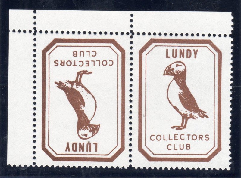 LUNDY: TETE-BECHE PAIR OF LUNDY COLLECTORS CLUB LABELS