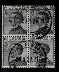 Italy Scott 103  Used  1925 stamp block of 4