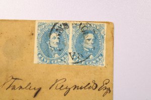 CSA - 186x Scarce FENN's STORE VA Cancel / #1 Pair - L38883