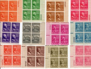 HS&C: Scott #803-832 1938 Prexy Choice plate blocks. F/VF NH Mint US Stamp