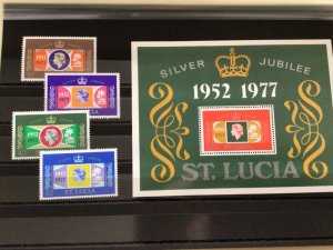 St Lucia 1977 silver jubilee mint never hinged stamps  Ref A8600