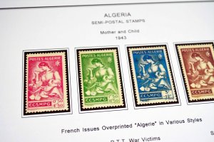 COLOR PRINTED FRENCH ALGERIA 1924-1958 STAMP ALBUM PAGES (29 illustrated pages)