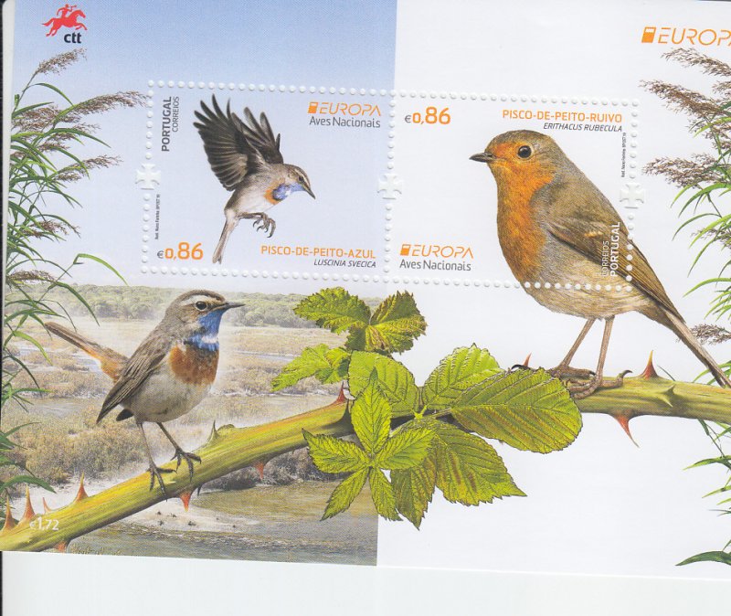 2019 Portugal Bluethroat/Robin - Europa MS (Scott NA) MNH