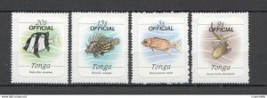 Tonga Fauna Fish & Marine Life Overprint Official !!! Self-Adhesive ** Nw0282