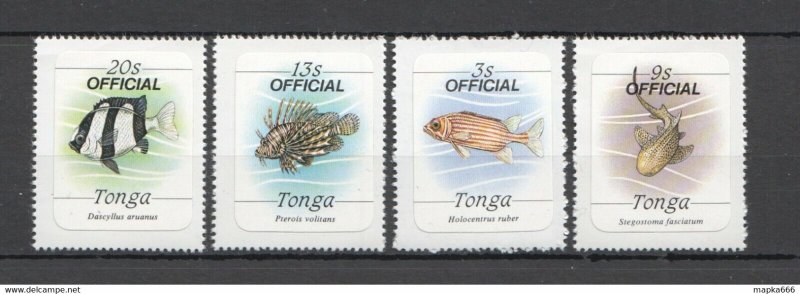 Tonga Fauna Fish & Marine Life Overprint Official !!! Self-Adhesive ** Nw0282