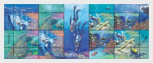 Stamps of   Israel( Pre order) - Scuba Diving Sites in Israel - Sheetlets .