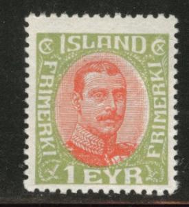 ICELAND Scott 108 MH* 1920 stamp CV $.90