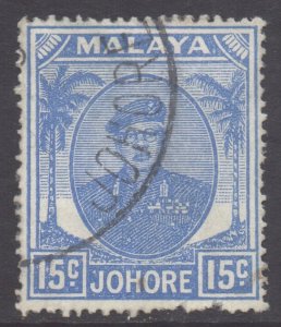 Malaya Johore Scott 140 - SG140, 1949 Sultan 15c used