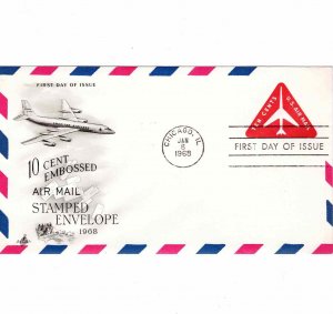 USA 1968 Sc UC40 FDC Airmail Stationery First Day Cover Artcraft Cachet
