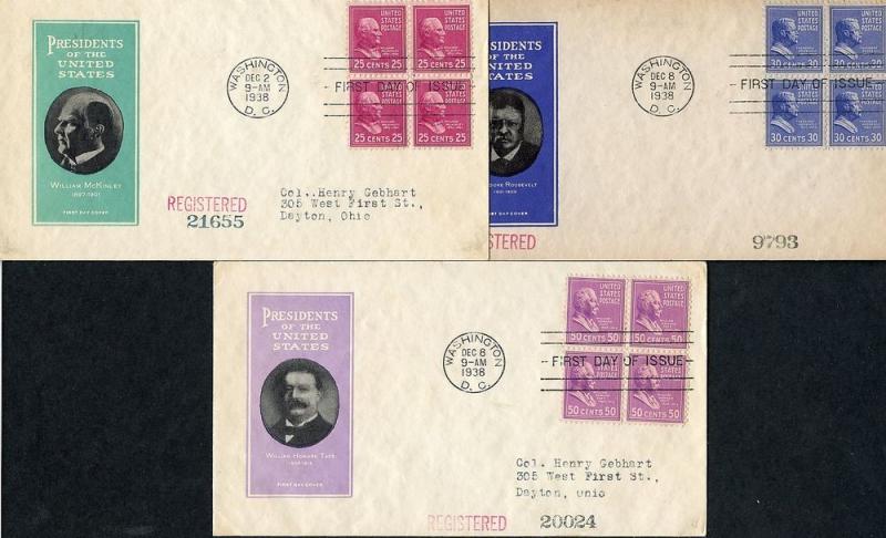 US SC# 803-31 PLANTY 803-31-1 PRESIDENTIAL 1/2C-50C IOOR SET OF 29 FDC'S B