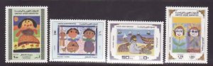 United Arab Emirates-Sc#261-4- id9-unused NH set-Children's drawings-1988-