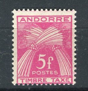 ANDORA; 1940s early Postage Due issue MINT MNH unmounted 5Fr. value