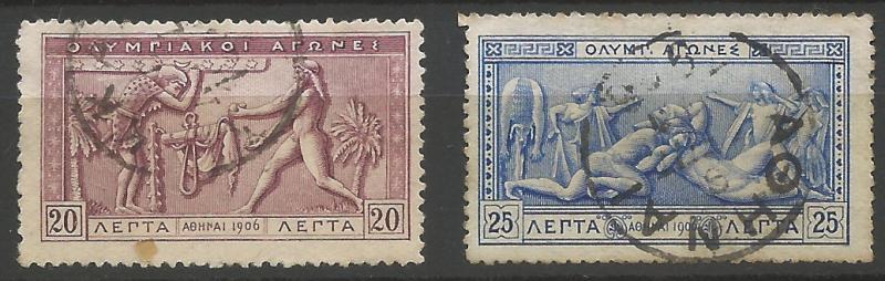 Greece Second Olympics issue, Scott 189-90