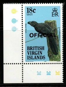 BRITISH VIRGIN ISLANDS SGO23 1986 18c OFFICIAL MNH