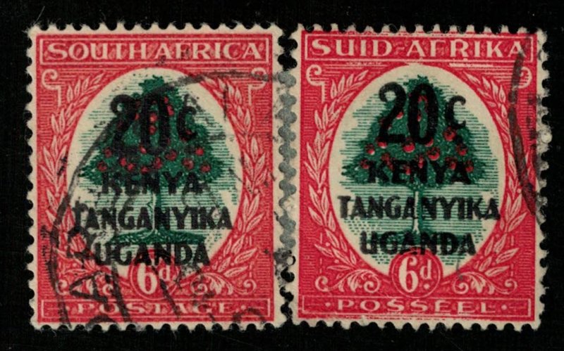 1941, South Africa, Overprinted: KENYA TANGANYIKA UGANDA, 20c/6d (T-9296)