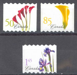 Canada Sc# 2072a-2074a MNH (DIE CUT) 2004 Flower Definitives - Coils