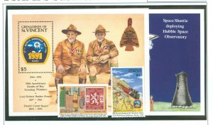 St. Vincent Grenadines #801-804 Mint (NH) Souvenir Sheet (Scouts) (Space) (Stamps On Stamps)