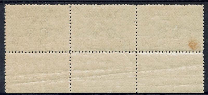 AUSTRALIA 1931 AIRMAIL OS 6D  IMPRINT STRIP