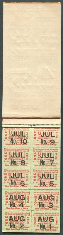 CANADA REVENUE ONTARIO BEER RATION COUPON BOOK