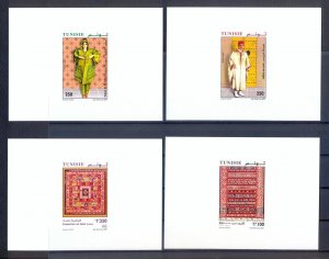 2007- Tunisia- Handicrafts and National Dress-Luxury edition  4 stamps 