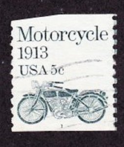 US #1899 Motorcycle Used PNC Single plate #1