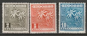 Andorra Spanish 1951 Sc 37-9 MNH**