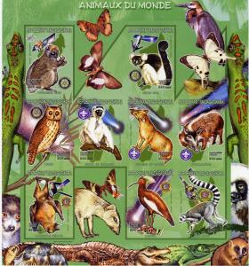 Madagascar 1999 Primate Lemurs & Rotary Sheet + Labels Imperforated mnh.vf