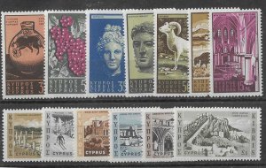 Cyprus Sc #206-218 set of 13 OG VF