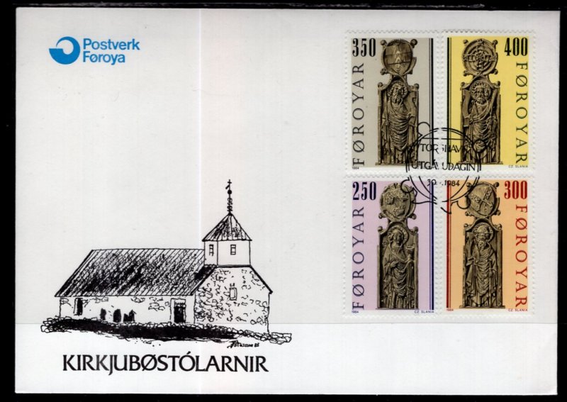 Faroe Islands 102-105 U/A FDC