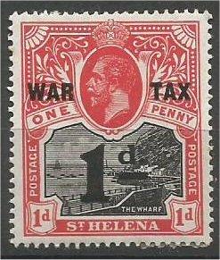 ST. HELENA, 1919, MH 1p + 1p, Overprinted War Tax, Scott MR2