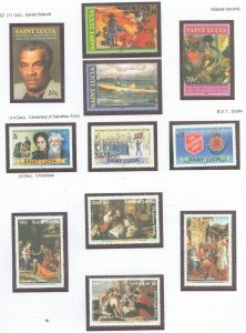 St. Lucia #1160-1170 Mint (NH) Single (Complete Set) (Army) (Art) (Paintings)