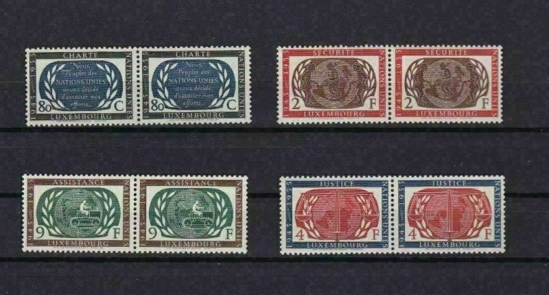 LUXEMBOURG 1955 U.N. ANNIVERSARY MNH STAMPS PAIRSSET   CAT £40  REF 4896