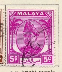 Malaya Selangor 1949-52 Early Issue Fine Used 5c. 205492