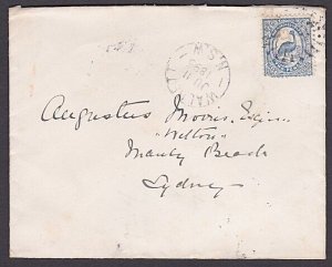 NEW SOUTH WALES 1895 cover WALGETT cds on front to Sydney..................A2136