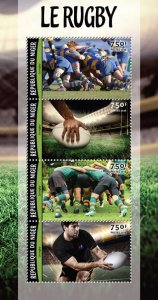 Sports Rugby Stamps Niger 2016 MNH 4v M/S