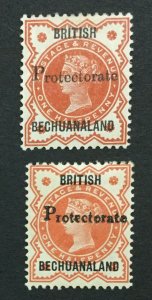 MOMEN: BECHUANALAND SG #40,40a 1888 DOUBLE OVPT MINT OG H LOT #192547-1301