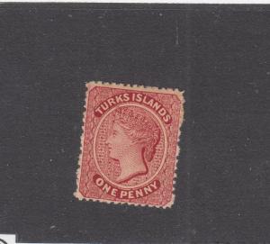 TURKS AND CAICOS # 40 MH QUEEN VICTORIA 1p CAT VALUE $87.50