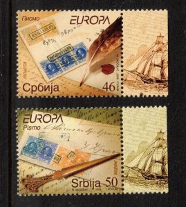SERBIA Sc 431-2 MNH of 2008 - Europa issue - Stamps on Stamps - HM05