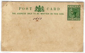 CYPRUS QV Unused Postal Stationery Cards{2} 1881 1pi & ½pi Postcard YP43